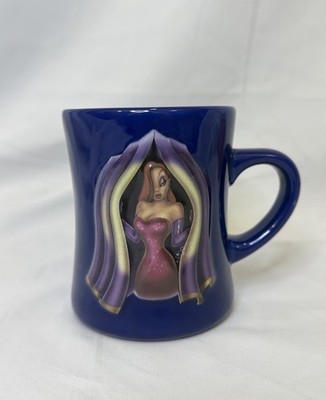 Rare Disney Who Framed Roger Rabbit 3D Sculpted Jessica Rabbit Blue Coffee Mug
