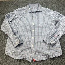 UNTUCKit Shirt Mens XL Blue Plaid Long Sleeve Button Up Casual