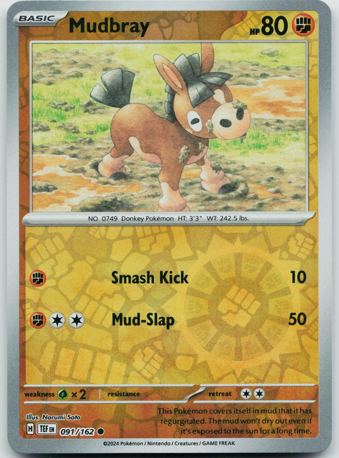 Mudbray #091/162 Common,Reverse Holo SV05: Temporal Forces - NM