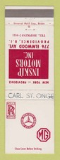 Matchbook Cover - Inskip Motors Providence RI Rolls Royce MG Mercedes