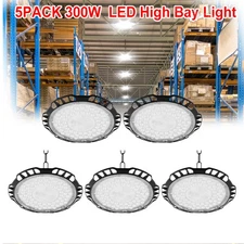 5 Pack 300W UFO Led High Bay Light Commercial Industrial Warehouse Shop Lights