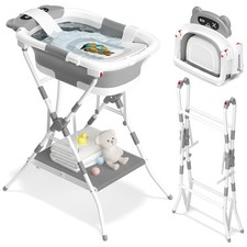 AVIDOR 2 in 1 Baby Bathtub with Stand Foldable Newborn