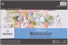 Watercolor Paper Pad 10x15" - 12 Sheets 140lb for Art, Mixed Media & Journaling