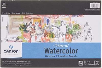 Watercolor Paper Pad 10x15'' - 12 Sheets 140lb for Art, Mixed Media & Journaling