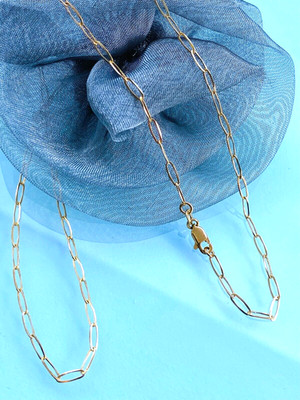 45 cm Halskette 750 Gelbgold 18 KT Gold *Paperclip* Kette mit KARABINER  W O W