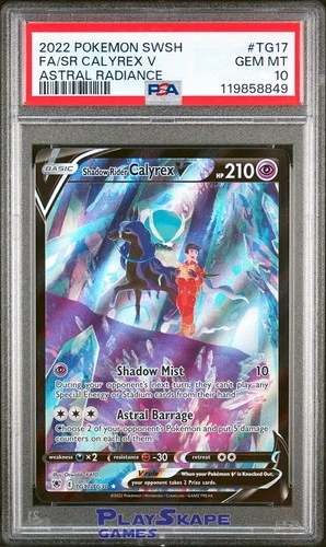 Pokemon Card PSA 10 Shadow Rider Calyrex V TG17/TG30 Astral Radiance FA 2022