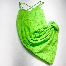 A New Day Eyelet Maxi Dress Womens XXL Size XXL Green Boho Summer Cotton Neon
