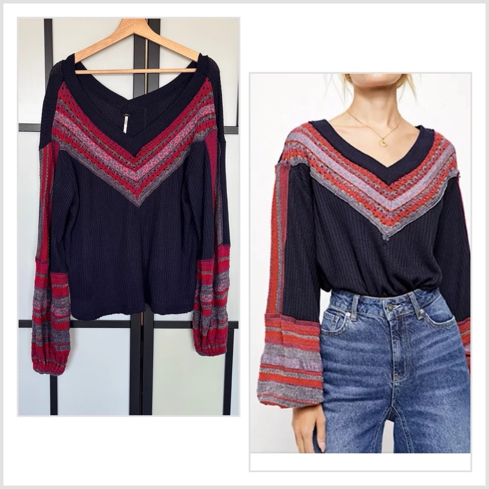Top Térmico Free People Copenhagen Pequeño Grande Crochet Boho Hippie Foto 2 de 4