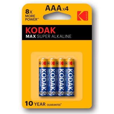 Kodak AAA Batterien LR03 4er Pack 1,5V lange Dauer Max Super Alkaline Batterien