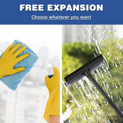Window Squeegee, 2-in-1 Window Cleaner, Window Washing Kit, Multi-Use Car Win...