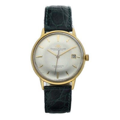 Vintage Jaeger-LeCoultre Classic Geomatic 18k Gold 36 mm Leather Men's Watch