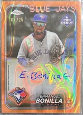 #1/25 ENMANUEL BONILLA Rookie ORANGE LAVA RC Auto 2024 Topps PRO DEBUT Blue Jays