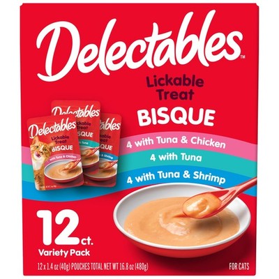 Delectables Bisque Lickable Wet Cat Treats - 1.4 Ounce (Pack of 12),