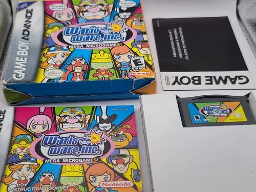 Wario Ware, Inc. Mega Microgame CIB Complete GBA Video Game Gameboy Advance 2003