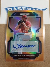2022 Prizm Draft Picks William Kempner Neon Orange Prizm Auto #26/20 Marlins RC