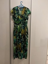 ZARA WOMAN Green Blue Tropical Jumpsuit Romper