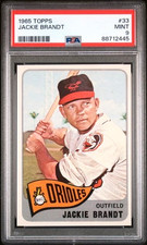 1965 Topps #33 JACKIE BRANDT Baltimore Orioles PSA 9 MINT RARE CARD!