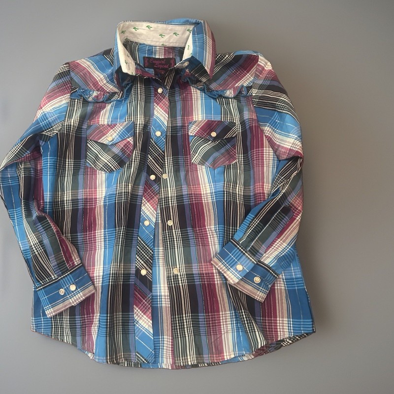 NEW Cowgirl Legend Western Button Shirt XL Pearl Snaps-Long Sleeves-Rodeo-Plaid