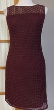Ralph Lauren Embroidered Lace Dress Women’s Sz 4 Burgundy Career Party Wedding