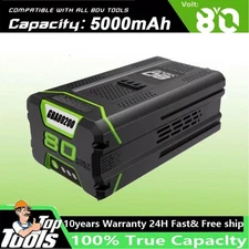For Greenworks 80V 5000mAh Rechargeable Li-ion Battery GBA80600 GBA80200 Lithium