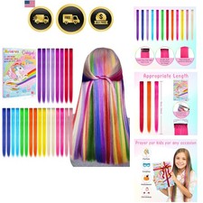 Colorful Hair Extensions Kids Girls Rainbow Clip In Hair Pieces 24Pcs