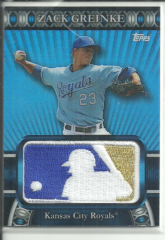ZACK GREINKE 2010 TOPPS BASEBALL MLB LOGOMAN PATCH SSP #D/50!!!!!!RARE!!!