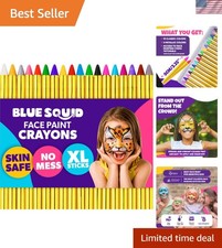 Face Paint Crayons for Kids - 18pcs XL Non-Toxic, Washable Body Paint Crayons...