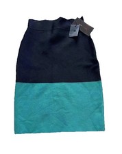 BCBG MAXAZRIA Women's Bandage Bodycon Pencil Skirt Black Teal Size XXS NWT