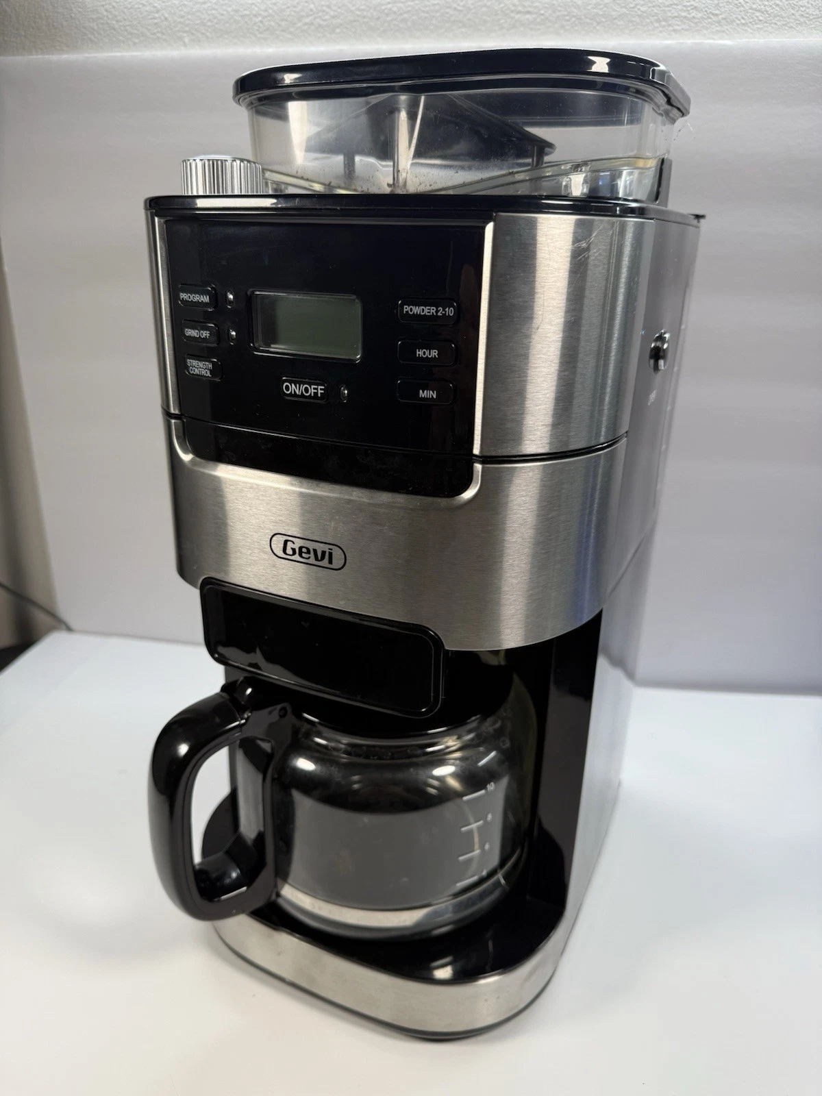 Gevi 10-Cup Coffee Maker w Burr Grinder Programmable Black 1500L Open Box