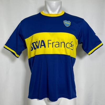 Boca Juniors BBVA Frances 2013-14 Blue Gold Soccer Jersey Men's MEDIUM