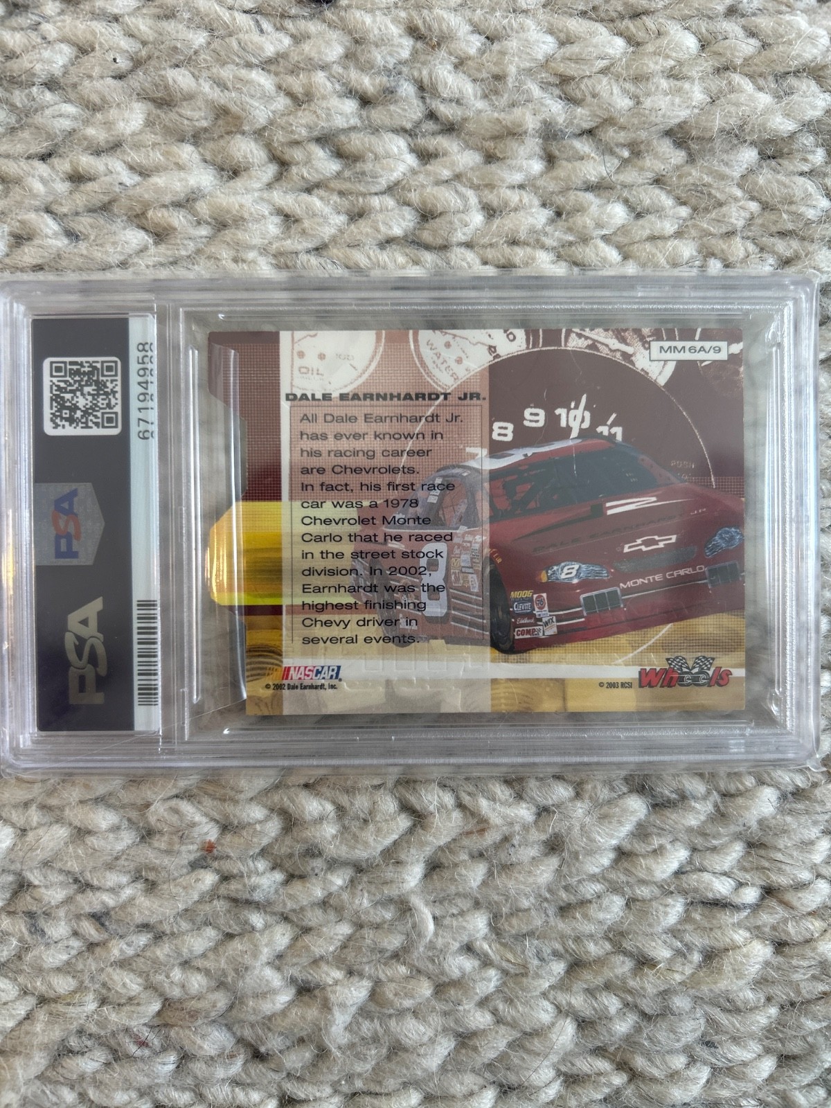 2003 Wheels High Gear Dale Earnhardt Jr. Man And Machine MM 6A PSA 8 view 3