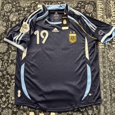 Adidas 2006 Germany World Cup Jersey Argentina Lionel Messi #19 L Sleeve Badge