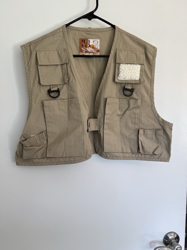Gilet De Pêcheur Rio Bravo Kaki - Taille L, Coton Mélangé, Idéal Voyage