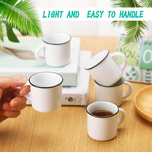 24 Pcs Vintage White Ceramic Coffee Mugs - Mini Tea Cups for Home & Travel - Picture 4 of 8