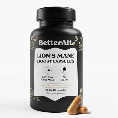 Better Alt Löwenmähne Pilz Ergänzung, 100% Löwenmähne Pulver 120 Stück