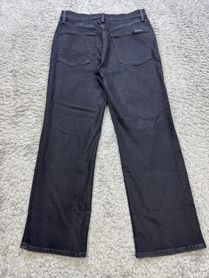 Hudson Jeans Women 27 Black Coated Noa Stellar High Rise Straight Grudge Denim