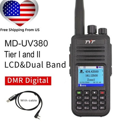 TYT MD-UV380 DMR Digital Radio 5W Dual Band 144&430MHz Transceiver + USB Cable