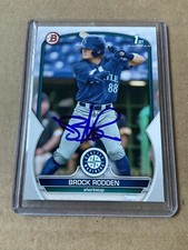 Signed 2023 Bowman Draft Brock Rodden Seattle Mariners 1st Bowman Autographed
