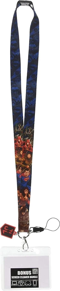 DC 正义联盟挂绳带标志小饰品和卡夹 — 第 2/2 张图片