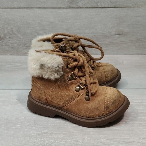 Ugg Australia Kids Suede Ankle Winter Boots shoes sz 9 Toddler