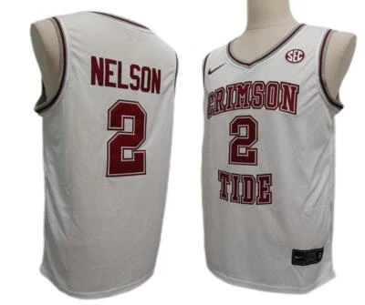 Grant Nelson Crimson Tide Men Stitch Jersey - White