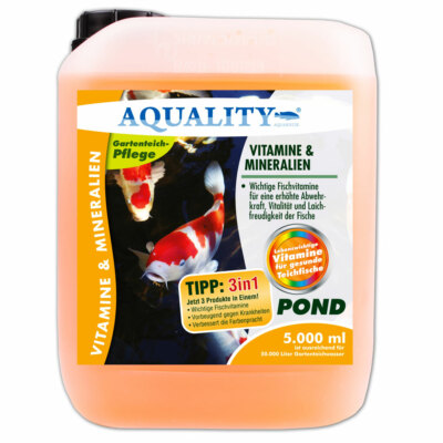 (5,-- /l) AQUALITY Vitamine & Mineralien POND für den Gartenteich 5000 ml