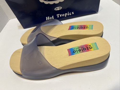 NEU Azaleia Hot Tropics Azaleen BLAU sonnenbräune Rutschsandalen 7M klarer Strand - Bild 5 von 8