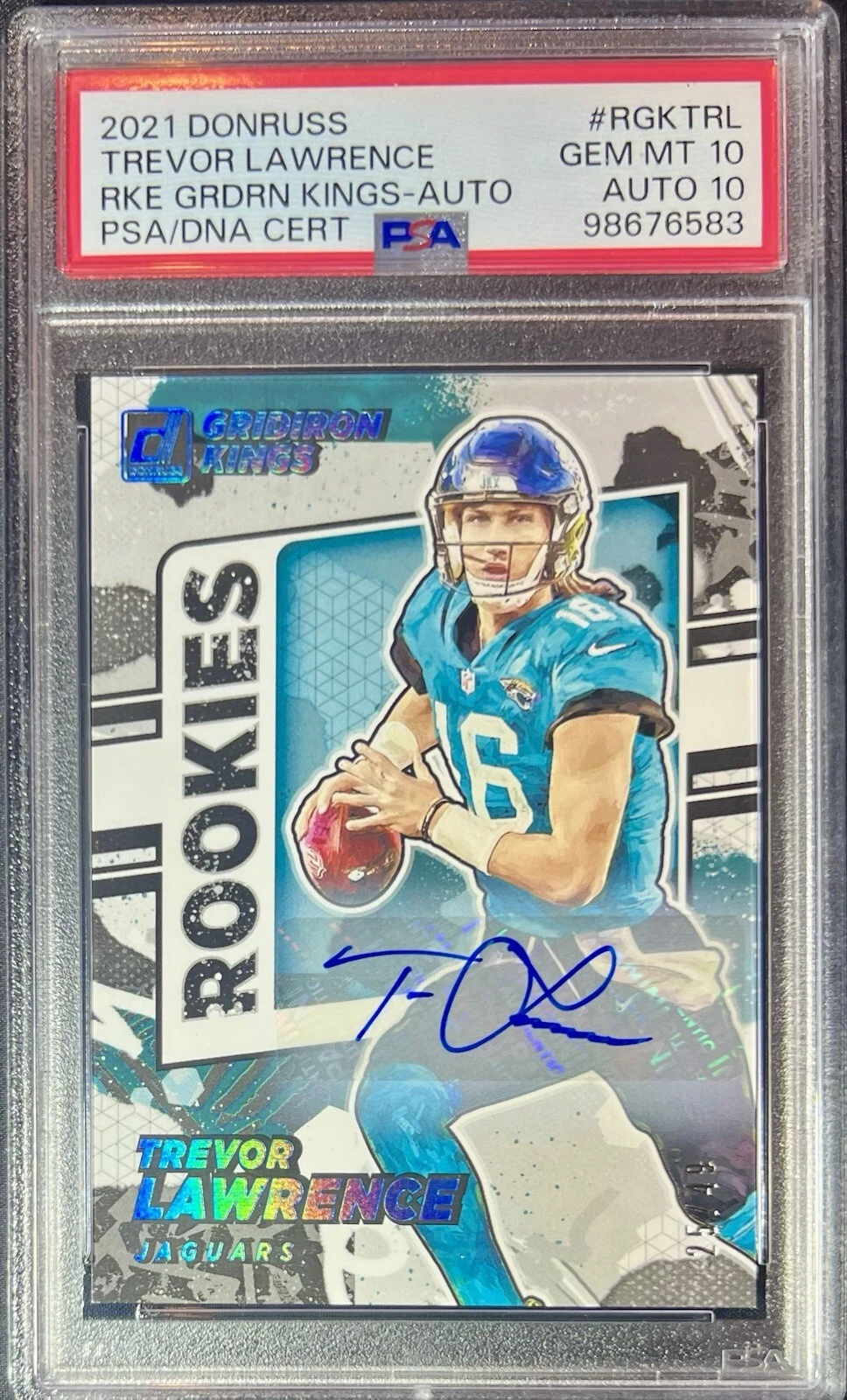Trevor Lawrence Panini Donruss Rookie Gridiron Kings #RGKTRL Autograph