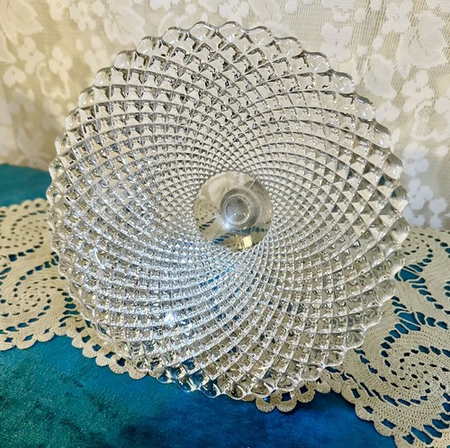 1940's Westmoreland English Hobnail Footed 8.25 Inch High Crystal Compote - Picture 2 of 3