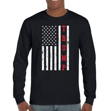 Trump American Flag 2024 Long Sleeve T-shirt MAGA America First Republican FJB