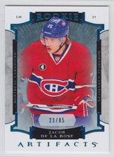 2015-16 UD ARTIFACTS JACOB DE LA ROSE RC BLUE /85 SAPPHIRE ROOKIE #176 Canadiens