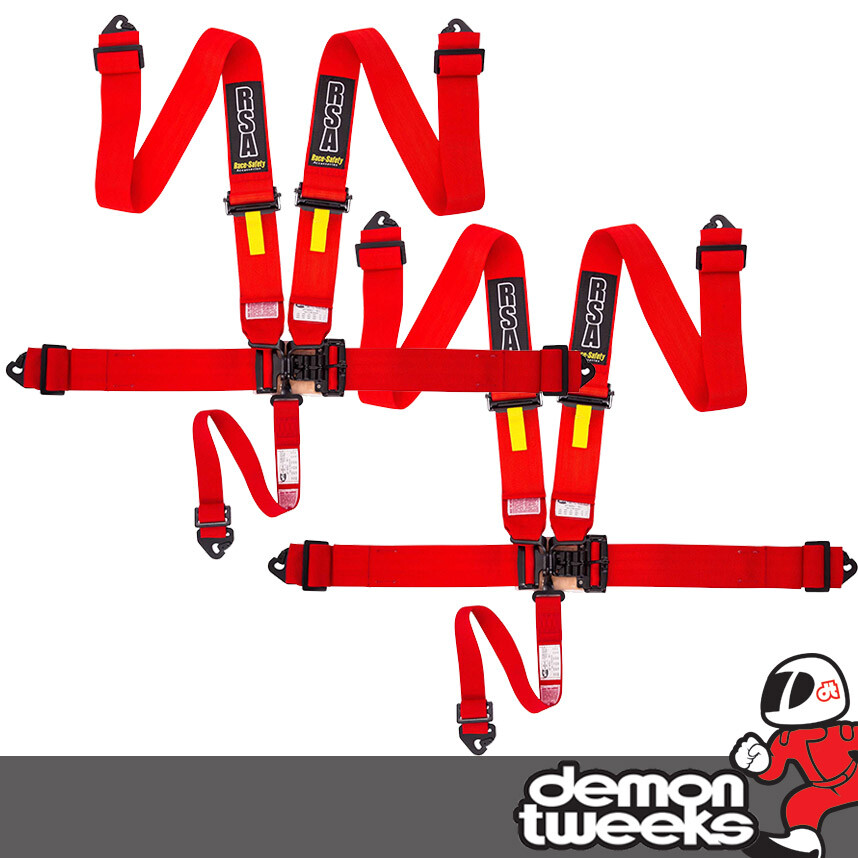 Race Safety Accessories Lightweight NASCAR 5 Point Harnesses in Red