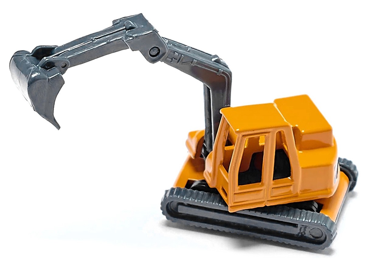 TRUCK W/LOW LOADER TRAILER & EXCAVATOR YELLOW DIECAST MODEL BY