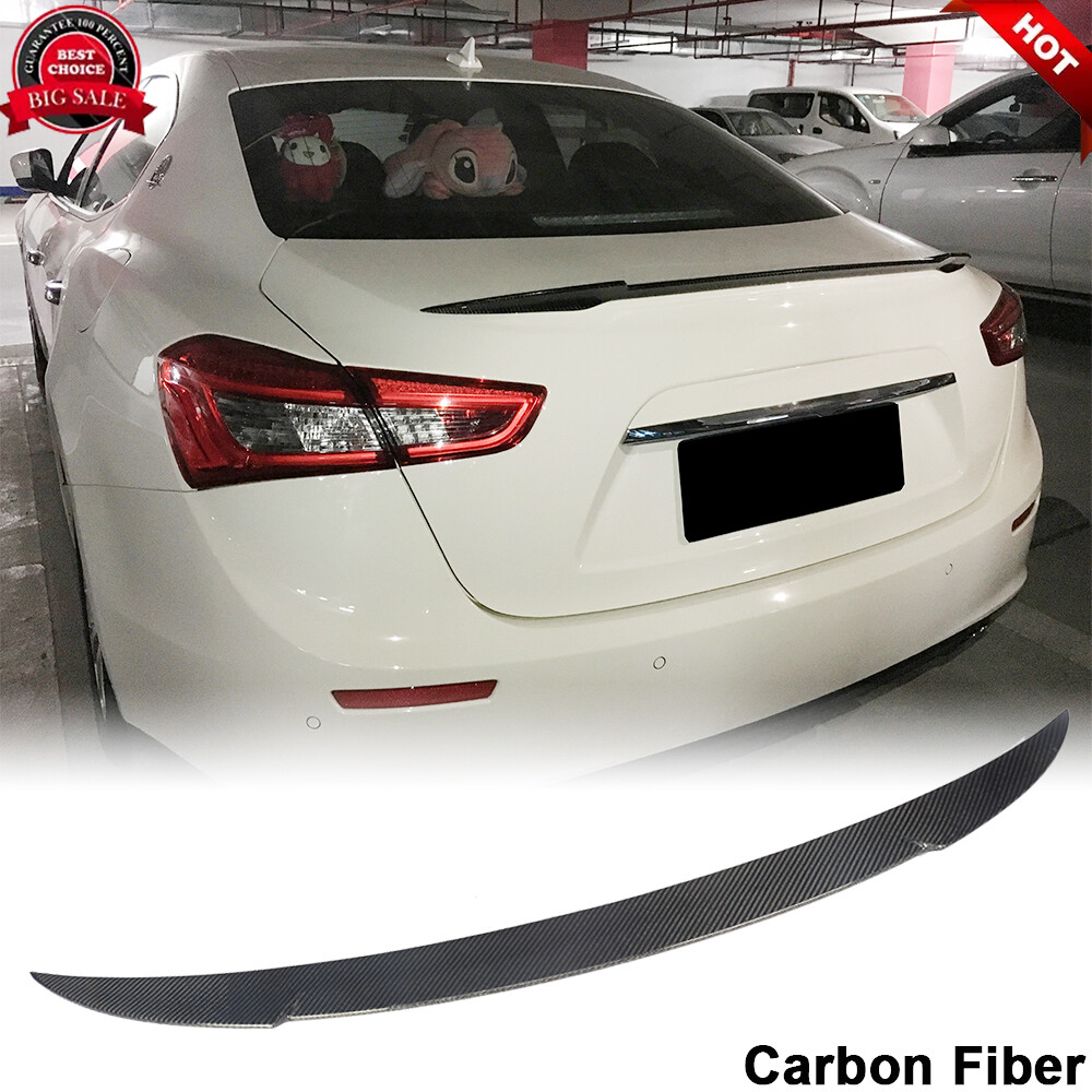 Real Carbon Fiber Rear Boot Trunk Lip Spoiler For Maserati Ghibli S Q4 4D 14-21